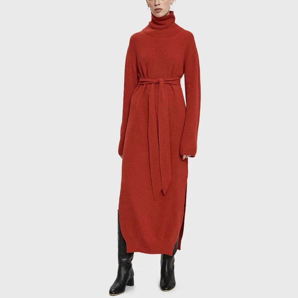 Nanushka Turtleneck Long Dress, Size S, color red - Picture 1 of 5